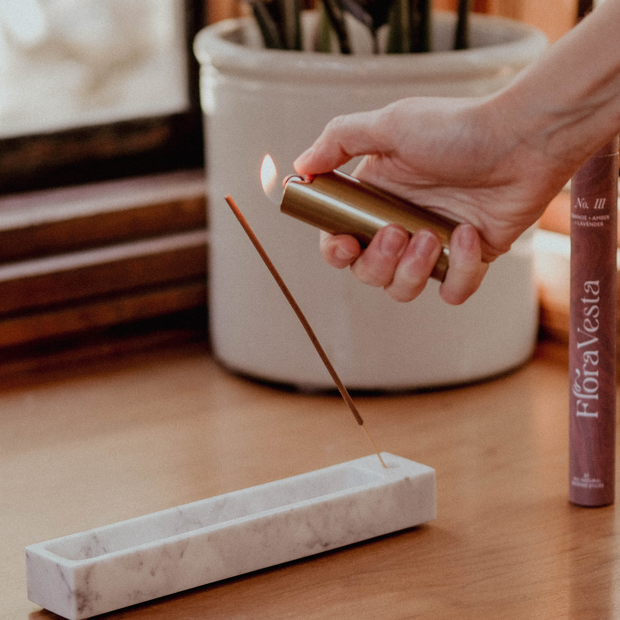 Divine Balance Carrara Marble Incense Holder