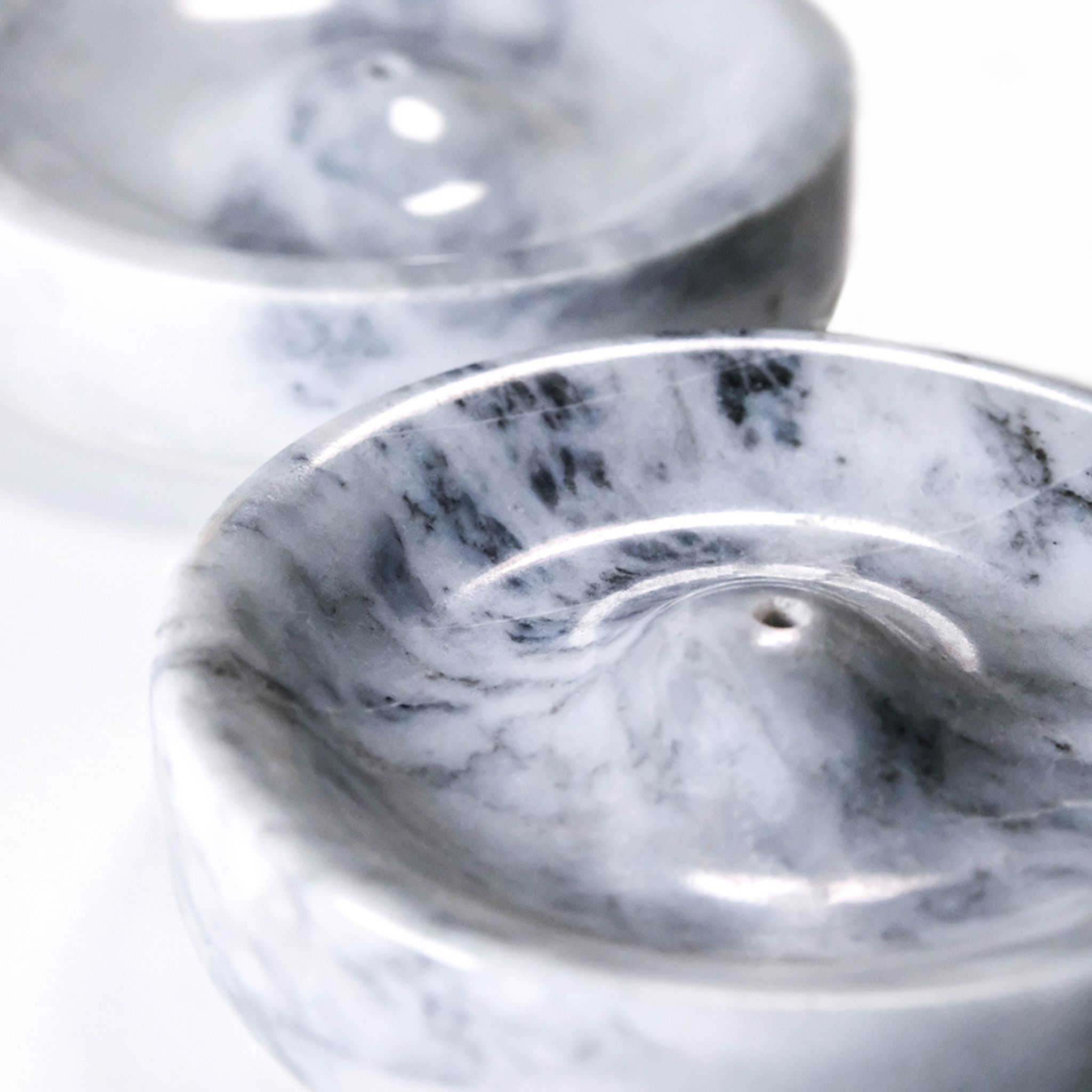 Sacred Stone Incense Holder in Light Grey