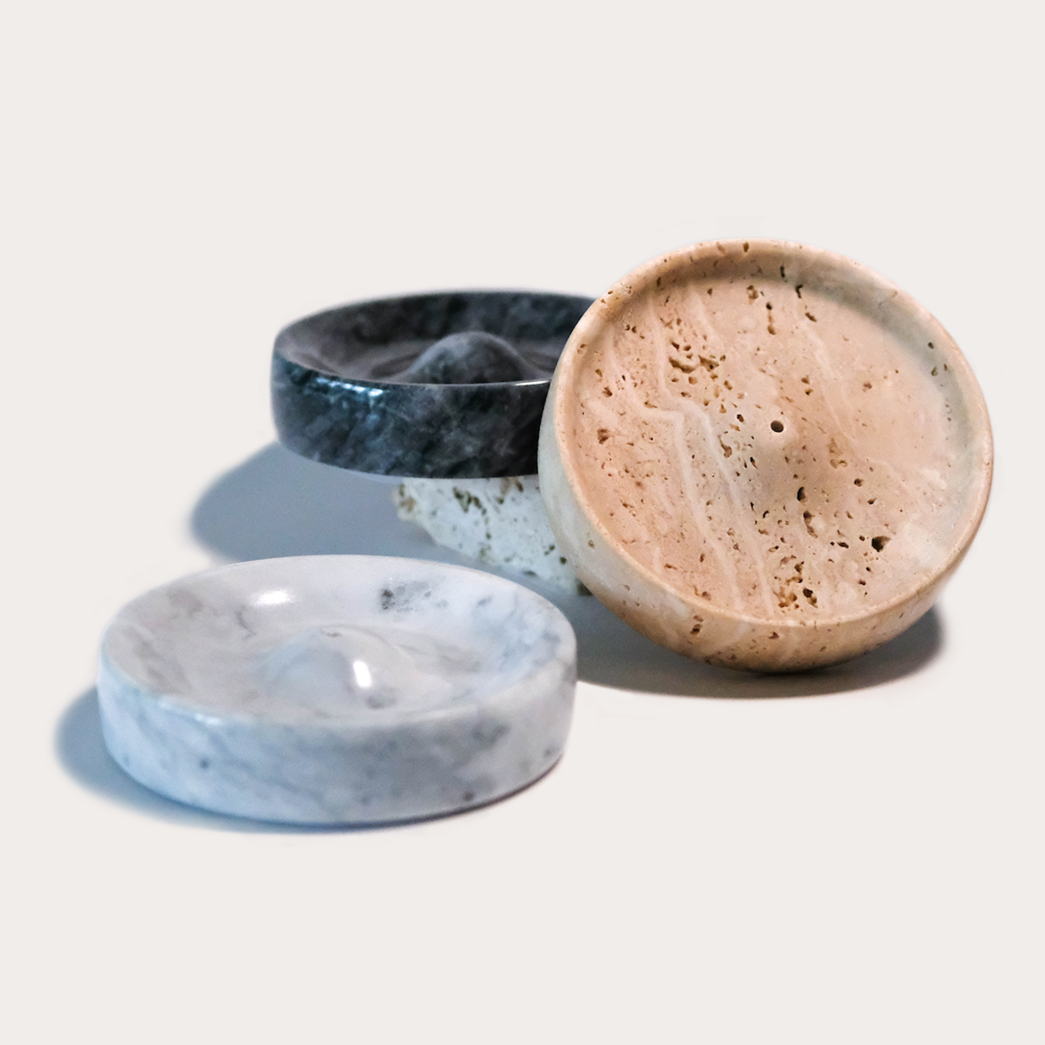 Sacred Stone Incense Holder in Travertine