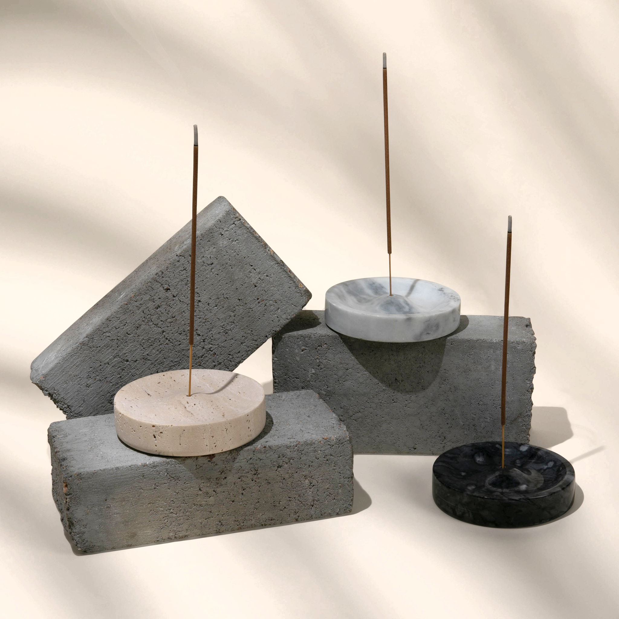 Sacred Stone Incense Holder in Travertine